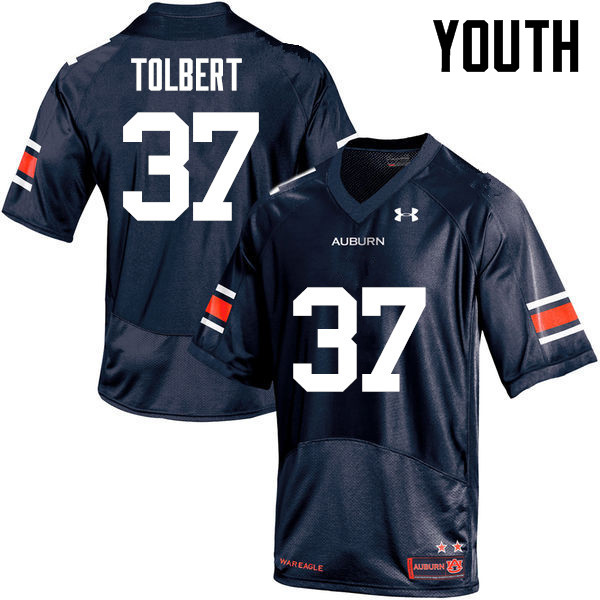 Youth Auburn Tigers #37 C.J. Tolbert Navy College Stitched Football Jersey
